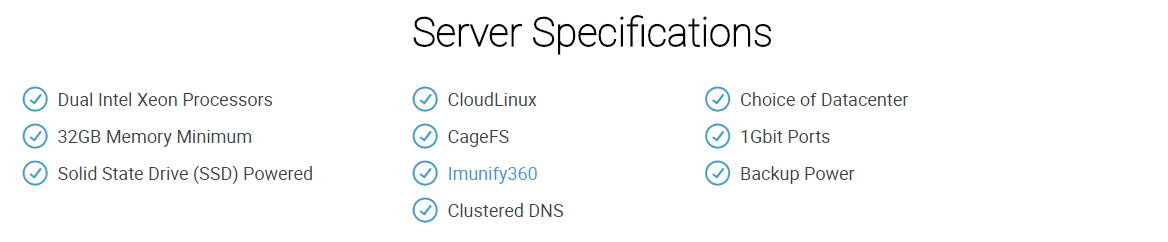 HawkHost Server Specifications