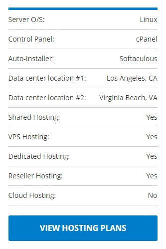 InMotion Hosting Plans and Features