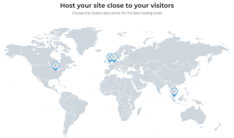 SiteGround Datacenters on WorldWide Map