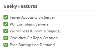 SiteGround Geeky Features