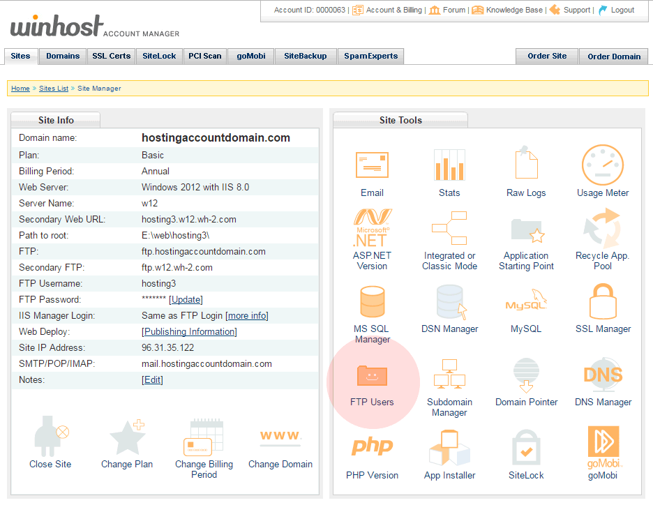 WinHost Control Panel - cPanel