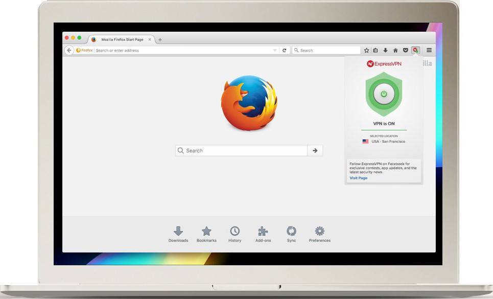 ExpressVPN Firefox Extension On Laptop