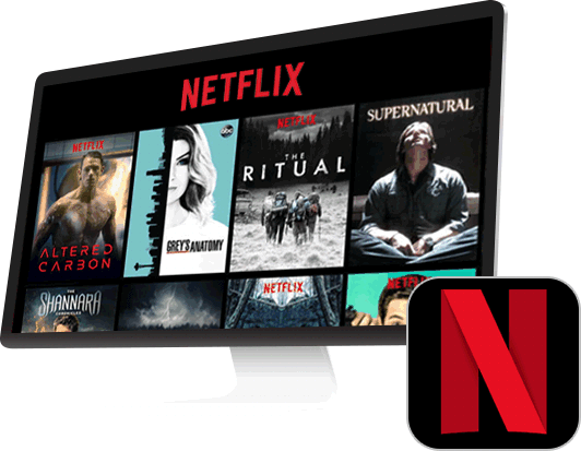 Ivacy Netflix Logo and TV Shows