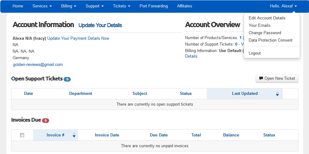 Ivacy VPN Client Area