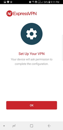 ExpressVPN Android App Screenshot - Start Page