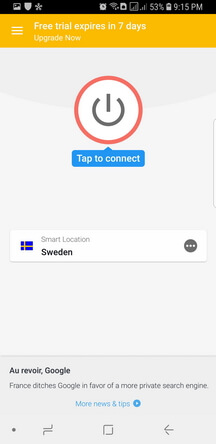 ExpressVPN Android App Screenshot - Tap to Connect