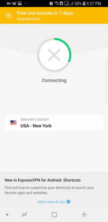 ExpressVPN Android App Screenshot - Connecting