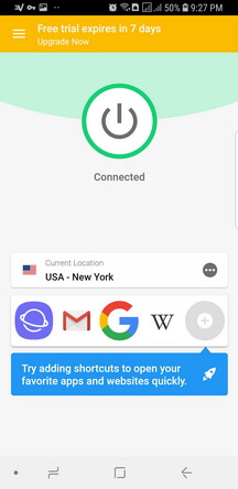 ExpressVPN Android App Screenshot - Connected