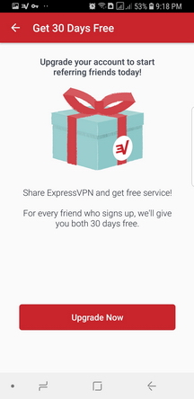 ExpressVPN Android App Screenshot - Get 30 Days Free