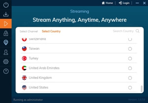 Ivacy Windows App Screenshot - Streaming