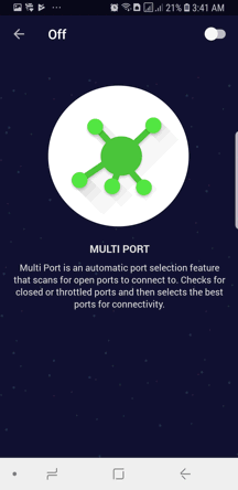 PureVPN Android App Screenshot - Multi Port