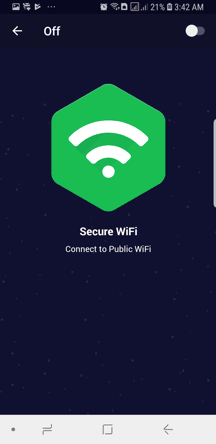 PureVPN Android App Screenshot - Secure WiFi