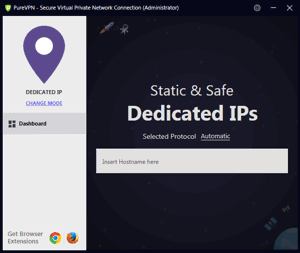 PureVPN Windows App Screenshot - Dedicated IP