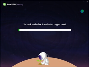 PureVPN Windows App Setup Screenshot - Installation Begins