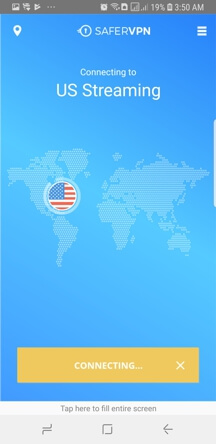 SaferVPN Android App Screenshot - Streaming