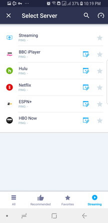 VPN Unlimited Android App Select Server 2 Screenshot