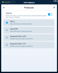 VPN Unlimited Windows App Protocols Screenshot