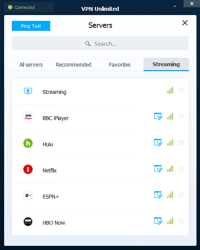 VPN Unlimited Windows App Servers Screenshot