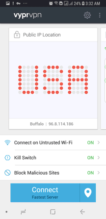 VyprVPN Android App Screenshot - Connect