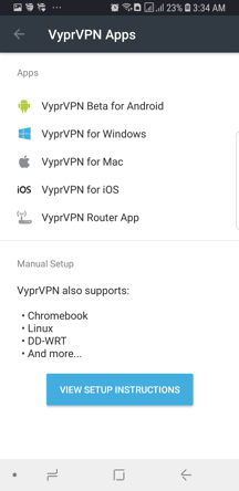 VyprVPN Android App Screenshot - Apps