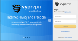 VyprVPN Windows App Screenshot - Login