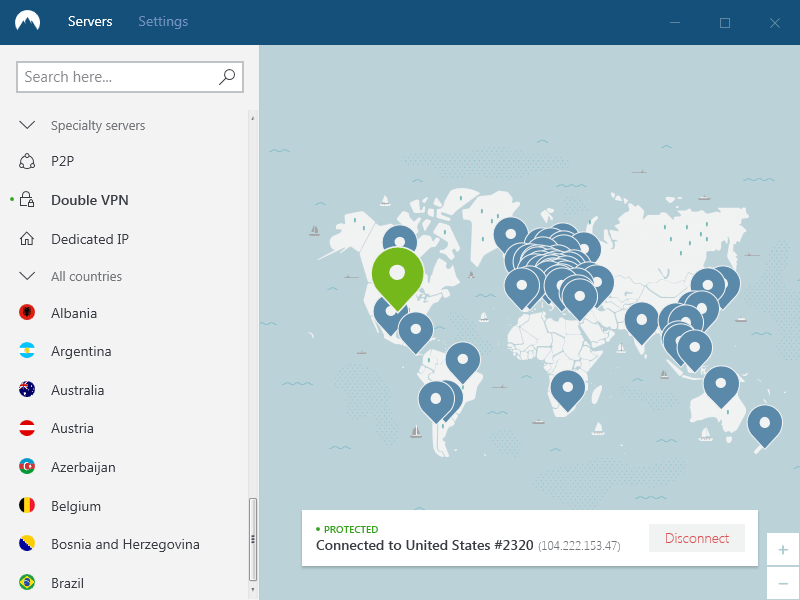 NordVPN Windows App Screenshot