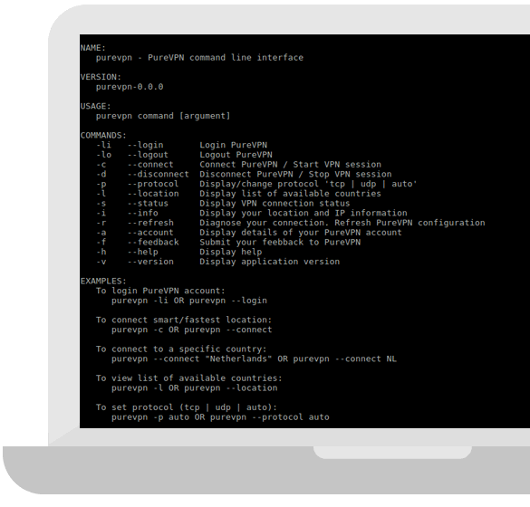 PureVPN Linux Commands