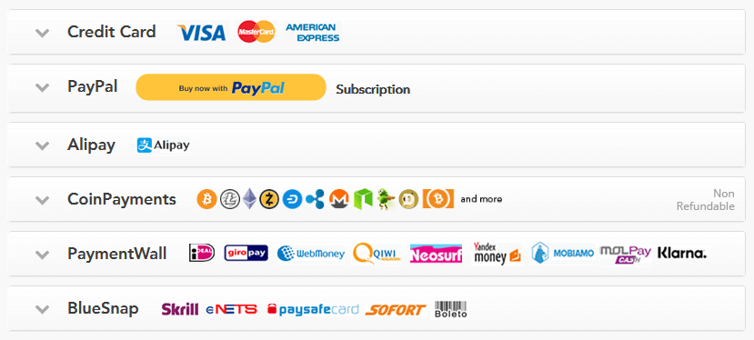 PureVPN Payment Methods