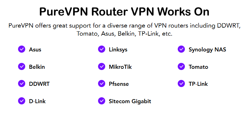 PureVPN Supported Routers